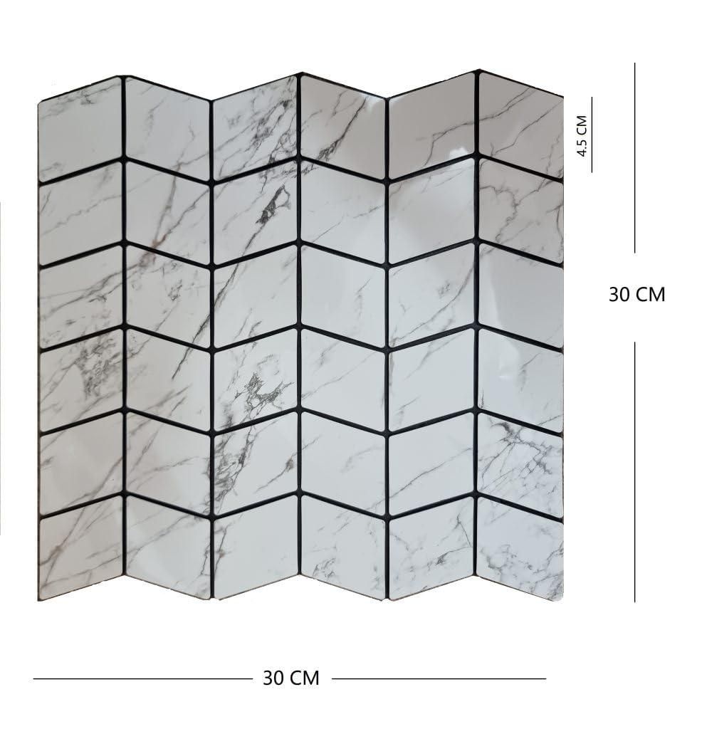 Self-Adhesive Waterproof Glass Mirrors Mosaic Tiles Sticker Diamond Pattern for Craft, Wall, and Home Decor